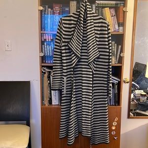 L waffle knit Hanna Andersson drape collar duster